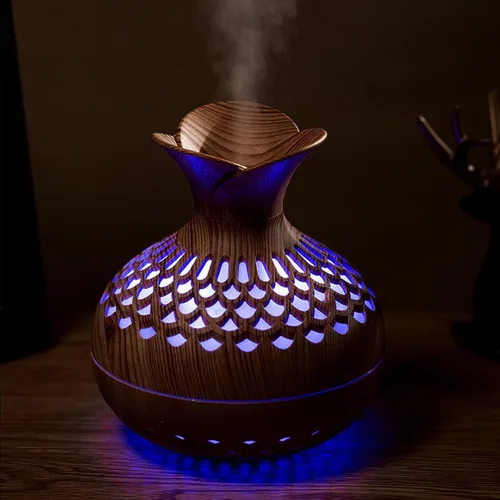 Vista 2 de Honio Mist Humidificador, difusor de grano de madera para dormitorios (marrón oscuro)