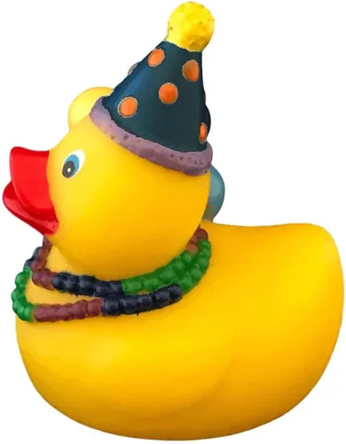 Vista 2 de Patito de goma de 3 pulgadas [agujero sellado, flota de pie] - Juguete de baño seguro para bebés en la bañera - Patito de goma para fiestas
