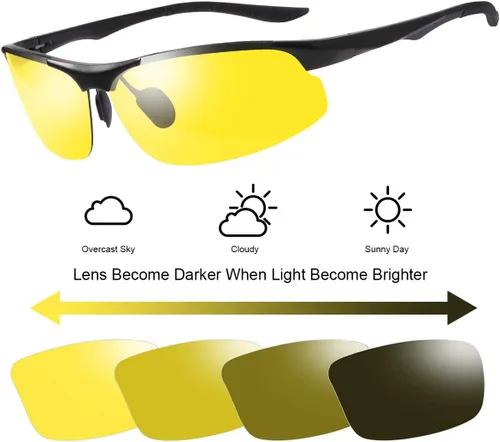 Vista 2 de YIMI Gafas de sol fotocrómicas polarizadas para hombre, para deportes al aire libre, conducción y ciclismo, antideslumbrante, UV400, gafas ligeras