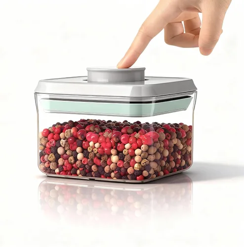 Vista 13 de Recipiente hermético de almacenamiento de alimentos con tapas, sin BPA para espagueti, cereales, harina, arroz, organizador de cocina