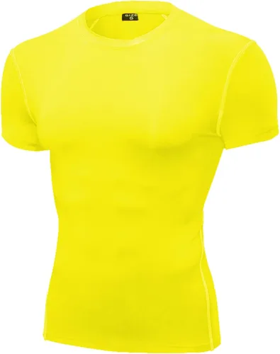 Vista 9 de SPVISE Compression Shirt Men Short Sleeve Workout Tops Spandex Baselayer 232-negro