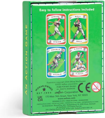 Vista 2 de eeBoo: Juego de cartas y juego de béisbol, 36 cartas de acción con campo plegable, desarrolla el pensamiento estratégico, para edades de 5 años