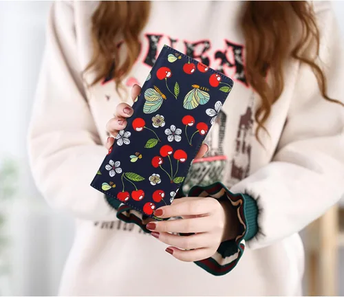 Vista 159 de HUA ANGEL Billetera ultra delgada para mujer, con bloqueo RFID, tarjetero de crédito, plegable, largo, hebilla magnética, billete para mujer, Owl