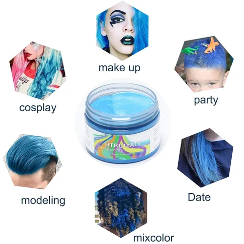 Vista 7 de Cera temporal de color gris para el cabello, color natural en aerosol lavable para niños, mujeres y hombres, para cabello con luz oscura, cosplay