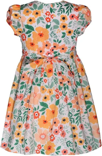 Vista 4 de Bonnie Jean Vestido de Pascua para niña, vestido fruncido floral de primavera para bebés y niñas pequeñas