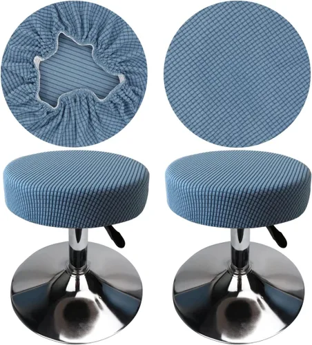 Vista 23 de Funda de taburete redonda de 12 a 16 pulgadas, fundas de asiento redondas para taburetes de bar, tela de lujo elástica, lavable de jacquard a prueba