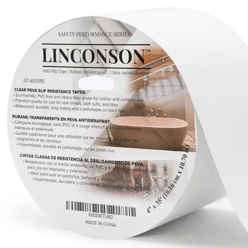 Vista 9 de linconson 1 pulgada x 20 pies, agarre transparente antideslizante para escaleras y cinta antideslizante
