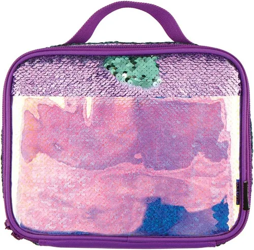 Vista 2 de Style.Labs Lonchera tipo bolsa tote, mágica, de lentejuelas., sirena/negro talla única