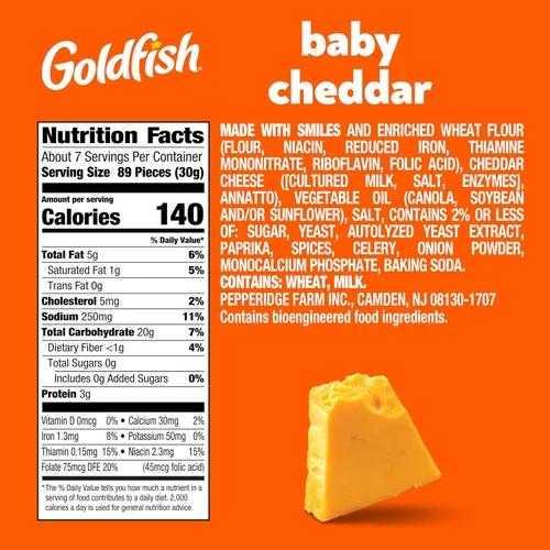 Vista 2 de Goldfish Galletas de queso cheddar para bebé, bolsa de 7.2 onzas