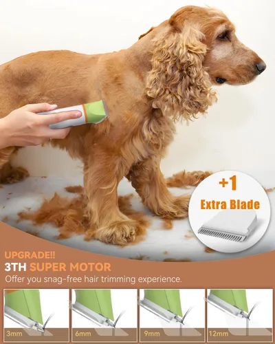 Vista 4 de unibono Kit de aseo para perros con recortador de patas, cortapelos eléctrico recargable todo en uno de bajo ruido, silencioso y pequeño para patas