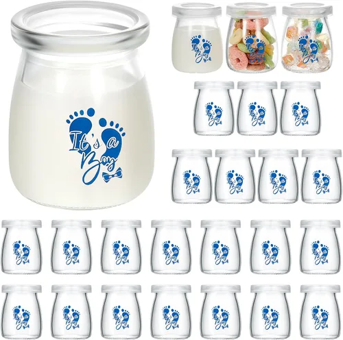 Vista 8 de Tanlade 1 pieza de recuerdos de baby shower para invitados, mini botellas de leche de vidrio con tapas, regalos de fiesta de baby shower