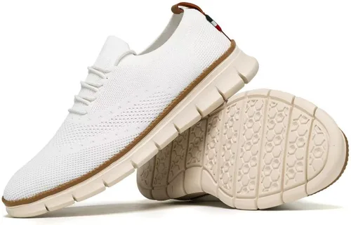 Vista 6 de Zapatos de vestir casuales para hombre, zapatos Oxford, para negocios, caminar, trabajo, a la moda, de malla, suela suave y ligera