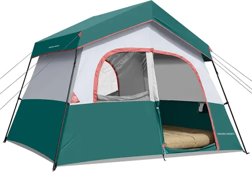 Vista 12 de HIKERGARDEN - Tienda de campaña para 6 a 8 personas, tienda de campaña familiar portátil para campamento, tienda de campaña de tela resistente al