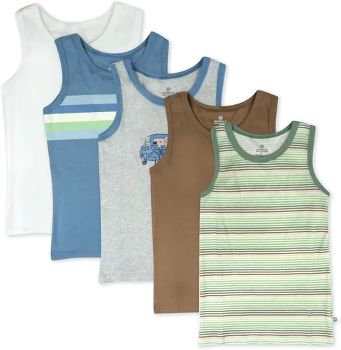 Vista 21 de HonestBaby Camisetas musculares sin mangas 100% algodón orgánico para bebés y niños pequeños, niñas