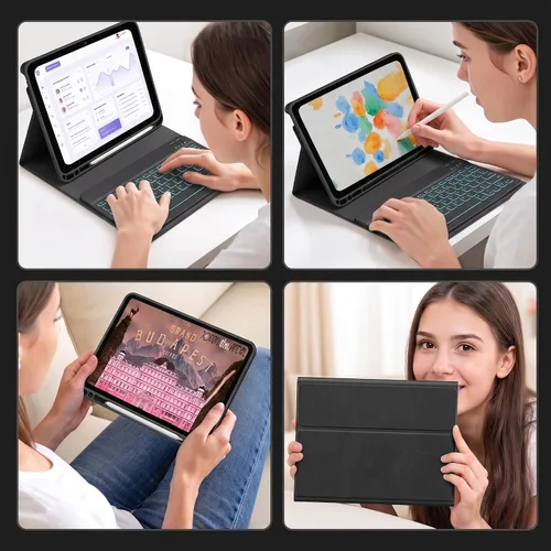 Vista 9 de Para Samsung Galaxy Tab A11 Plus & A9 Plus Funda De Teclado Y Ratón - Negro