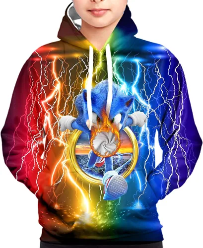 Vista 3 de Sudadera con capucha de anime para niños y niñas sudadera con capucha deportiva novedosa