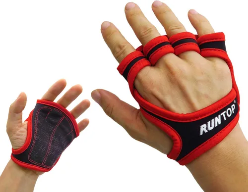 Vista 11 de RUNTOP Guantes de entrenamiento para fitness, entrenamiento cruzado, WODS, gimnasio, yoga, ejercicio, almohadillas de agarre para levantamiento
