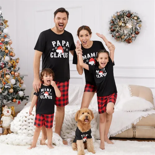Vista 2 de PATPAT Conjunto de pijamas familiares a juego con estampado de dibujos animados, camisetas de manga corta y pantalones cortos para dormir