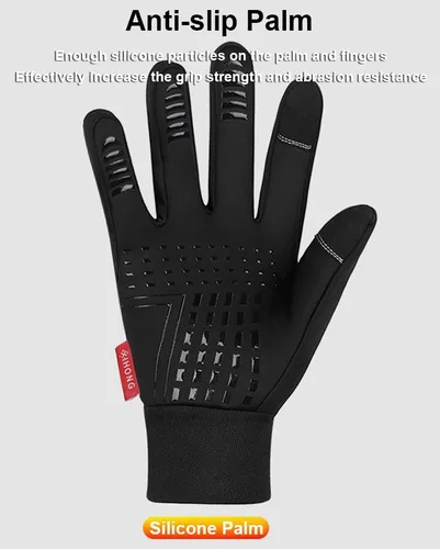 Vista 5 de Guantes de invierno con pantalla táctil para hombres y mujeres, para correr, ciclismo, conducción, guantes cálidos en clima frío para ciclismo