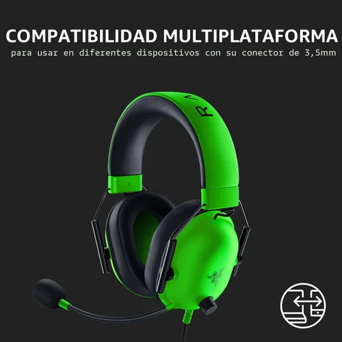 Vista 8 de Razer BlackShark V2 X Gaming Headset, 3.5mm Audio Jack, Green Verde