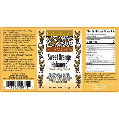 Vista 2 de Fusion Flavors Habanero de naranja dulce, 6 oz