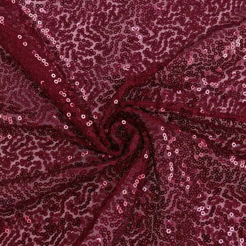 Vista 5 de Paquete de 6 caminos de mesa de lentejuelas para el día de San Valentín, color rojo borgoña, de 12 x 72 pulgadas, camino de mesa brillante para baby