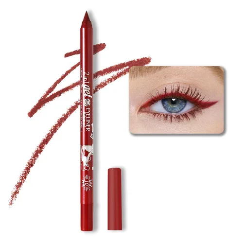 Vista 8 de Kaely Lápiz Delineador de Ojos Negro Waterline, Lápiz Delineador de Gel Multiusos Afilable, Delineador de Ojos Resistente al Agua a Prueba de A-01