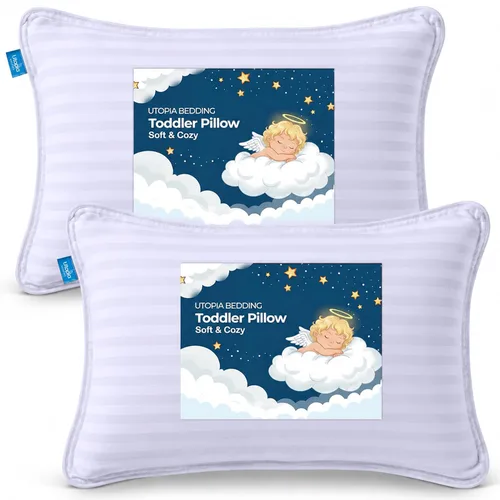 Vista 11 de Utopia Bedding Almohada juvenil (blanco, paquete de 2), almohada infantil de 16 x 22 pulgadas para dormir, funda de mezcla de algodón suave