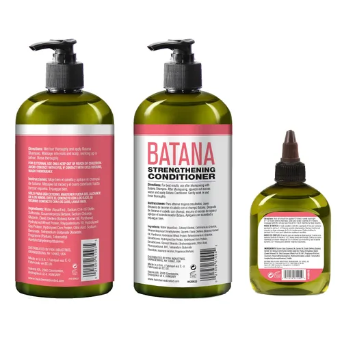 Vista 2 de Hair Chemist Batana Strengthening - Juego de champú, acondicionador y aceite para el cabello (juego de 3 piezas) - Champú y acondicionador Batana