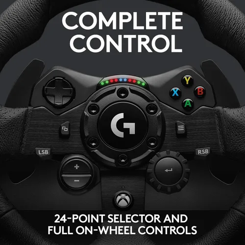 Vista 5 de Logitech G Rueda de carreras 923 y pedales para Xbox XS, Xbox One y PC con TRUEFORCE hasta 1000 Hz Force Feedback, pedal sensible, control