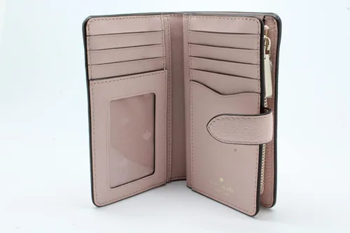 Vista 7 de Kate Spade Leila - Cartera plegable con compartimento mediano, color rosa ahumado, Rosa (Rose Smoke), Billetera plegable