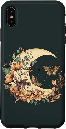 Vista 7 de Funda bohemia con diseño de luna creciente y mariposa para iPhone 15