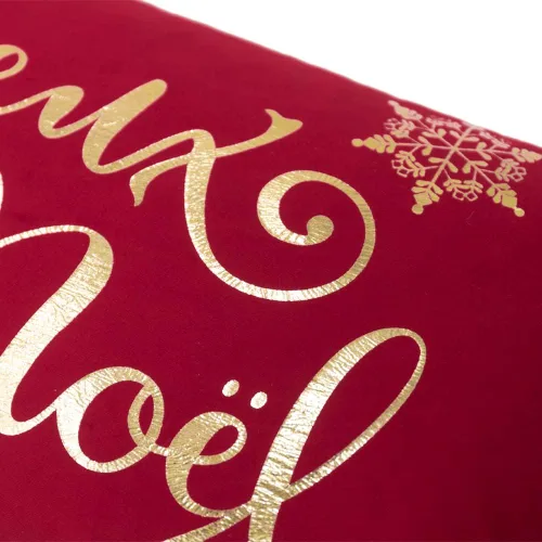 Vista 4 de KINGROSE Funda de almohada decorativa de papel de aluminio dorado, funda de cojín de terciopelo con copos de nieve para Navidad, dormitorio, sofá