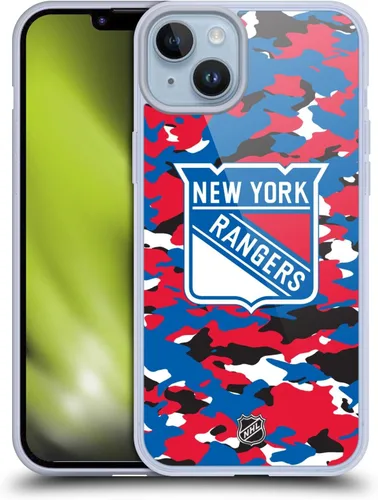 Vista 91 de Head Case Designs Funda de gel suave con licencia oficial de la NHL Camouflage New York Rangers compatible con Apple iPhone 7 Plus/iPhone 8 Plus