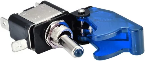 Vista 6 de Interruptores oscilantes unipolares E Support de encendido y apagado con lámpara de luz led para auto o barco, de 12 V y de 20 A, Azul Led azul