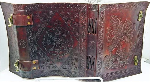 Vista 3 de Cuaderno de Diario de Cuero con Dragón con Papel Rayado - Diario de Calabozos y Dragones Cuaderno Libro de las Sombras Dnd para Hombres y Mujeres 6