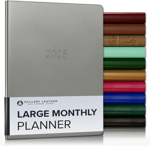 Vista 12 de Gallery Leather Agenda mensual grande 2026-2027 Acadia Navy Acadia Marina