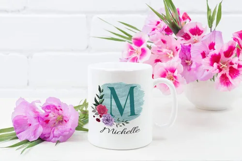Vista 4 de Taza de café personalizada para tus amigos y familiares con inicial y nombre, regalo para todas las ocasiones, cumpleaños, Navidad, regalo de Acción