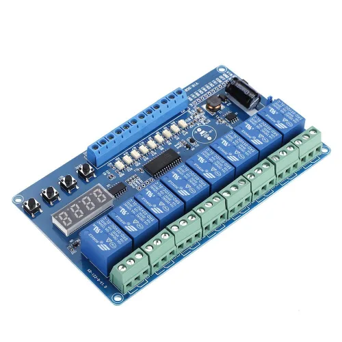 Vista 5 de Relé multifunción, 8-36V 8-Channel Multifunción Relé de Retardo de Tiempo Interfaz Módulo de Junta Optoacoplador LED