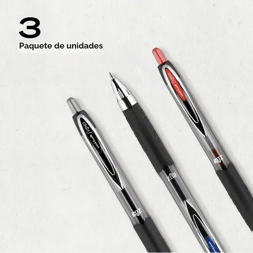 Vista 8 de Uniball™ 207 Bolígrafos de gel, tinta surtida, punta media de 0.03 in, 3 Surtido