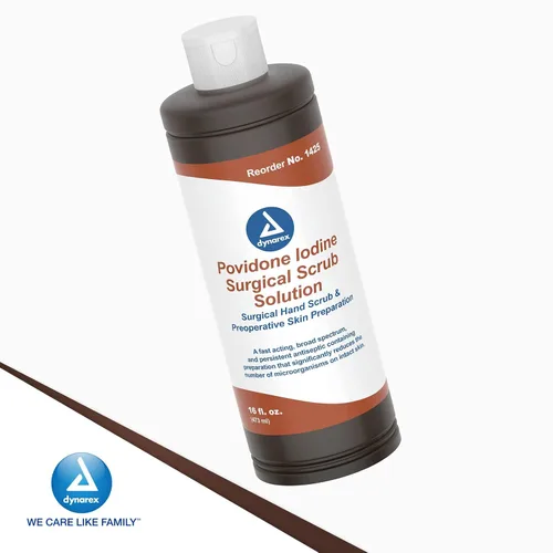 Vista 6 de Dynarex Solución exfoliante de povidona-yodo, solución antiséptica para piel y mucosa, ideal para la preparación del sitio quirúrgico, contiene