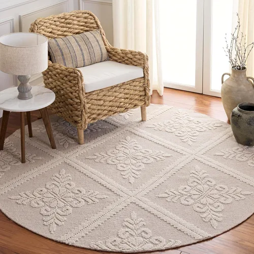 Vista 27 de SAFAVIEH Vermont Collection - Alfombra decorativa de 2 pies 3 pulgadas x 4 pies, color marfil, lana hecha a mano, ideal para zonas de alto tráfico