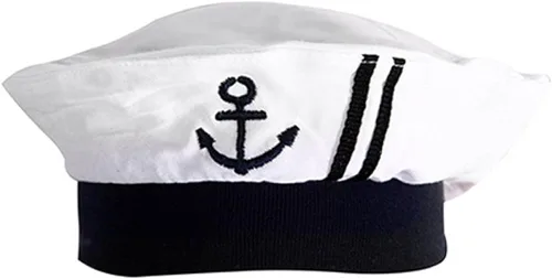Vista 3 de stylesilove.com Mameluco de algodón marinero marino para bebé niño con sombrero y corbata, 3 piezas para vacaciones