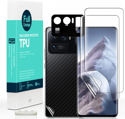 Vista 10 de Ibywind 2 protectores de pantalla para Xiaomi Mi11 5G de 6.81 pulgadas, película de TPU flexible, con 1 protector de lente de cámara, 1 película
