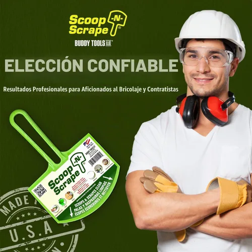 Vista 8 de Buddy Tools - Cuchara curvada para cubos de 5 galones, raspador de cubo de nailon para barro de paneles de yeso, pintura, resina epoxi, raspa cubos
