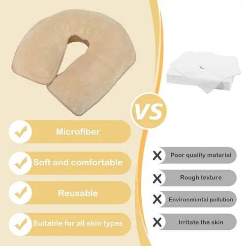 Vista 4 de SINLAND Fundas de microfibra para cuna facial, tamaño grande, suave y reutilizable, antiadherente, para reposacabezas de masaje, adecuada