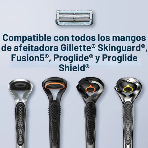 Vista 8 de Gillette SkinGuard - Cuchillas de afeitar para hombre, 4 recambios de cuchillas