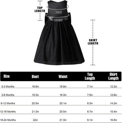 Vista 6 de OPAWO Vestidos negros para niña de flores para boda, vestido de Halloween, vestido de tul de encaje 3D satén princesa vestido de fiesta de bebé