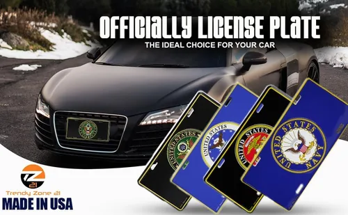 Vista 8 de Placa de matrícula con logotipo del Ejército de los Estados Unidos Tamaño estándar 6" x 12", Placa de matrícula de aluminio para coches, SUV