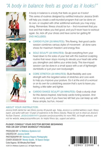 Vista 2 de Total Body Balance Low Impact Barefoot Cardio, Total Body Sculpting, Pilates Abs with Jessica Smith